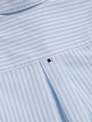 U.S. Polo Assn. Light Blue Cotton Poplin Loose Fit Stripe Shirt - Image 8 of 9
