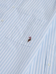 U.S. Polo Assn. Light Blue Cotton Poplin Loose Fit Stripe Shirt - Image 9 of 9