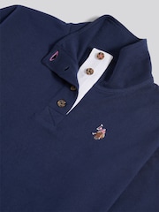 U.S. Polo Assn. Blue Funnel Neck Rugby Shirt - Image 7 of 7