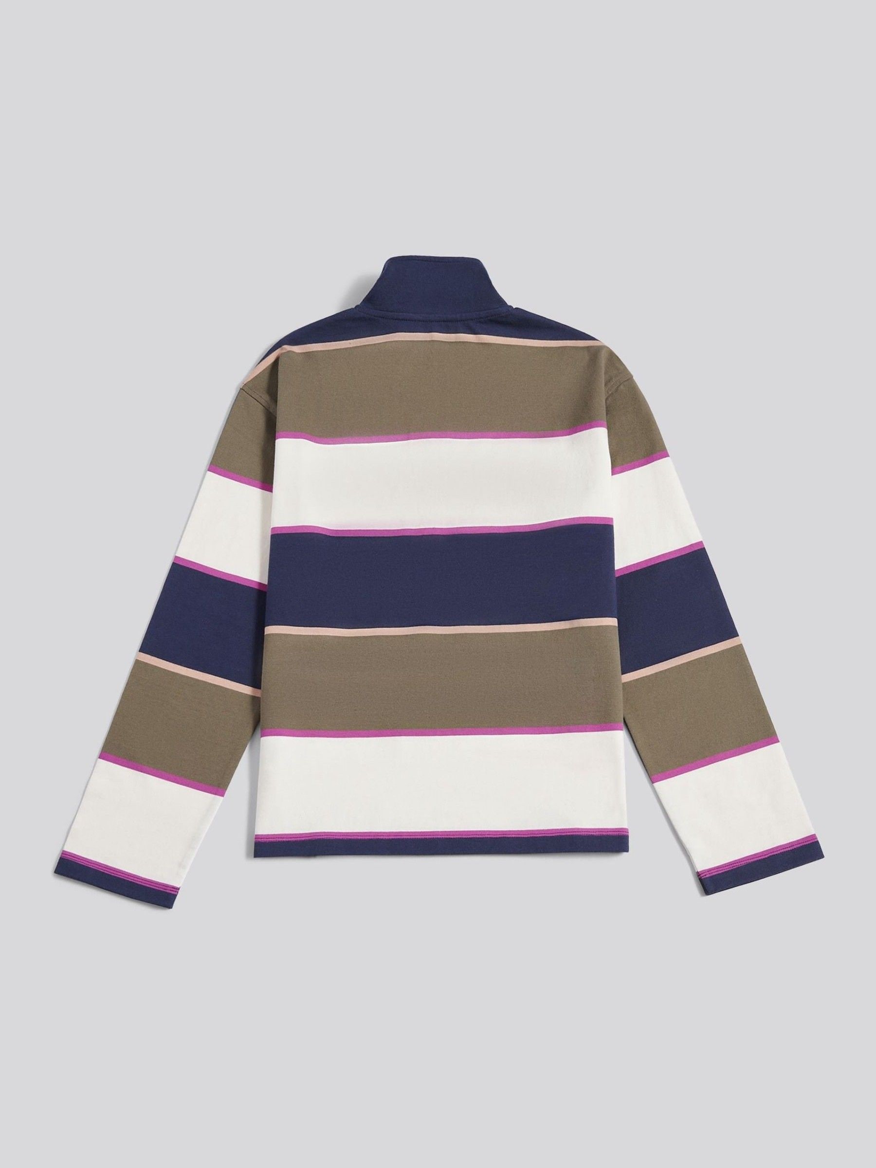 Buy U.S. Polo Assn. Green Large Stripe Funnel Neck Rugby Shirt