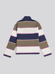 U.S. Polo Assn. Green Large Stripe Funnel Neck Rugby Shirt - Image 6 of 7