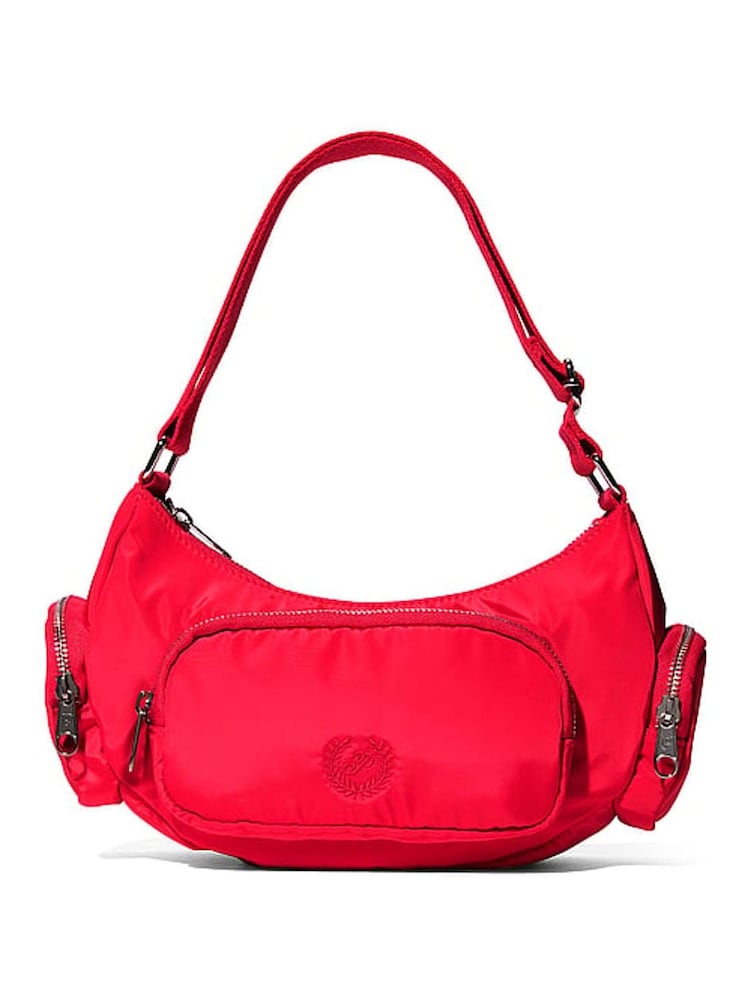 Victoria's Secret Pink Bright Vermillion Red Multi-Pocket Shoulder Bag - Image 2 of 4