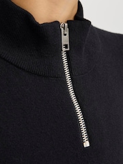 JACK & JONES Junior 1/4 Zip Knitted Black Jumper - Image 4 of 6