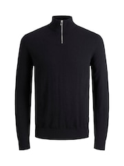 JACK & JONES Junior 1/4 Zip Knitted Black Jumper - Image 6 of 6