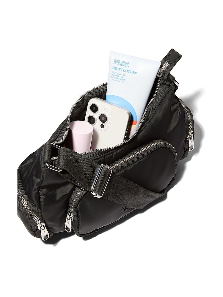 Victoria's Secret Pink Black Multi-Pocket Shoulder Bag - Image 4 of 4