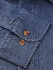 Brook Taverner Blue Chambray Cotton Shirt - Image 3 of 3