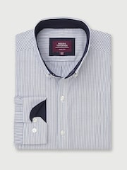 Brook Taverner Blue Stretch Oxford Cotton Shirt - Image 1 of 3