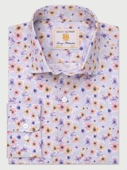 Brook Taverner Grey Tailored Fit Ocassion Paisley Print Long Sleeve Shirt - Image 4 of 4