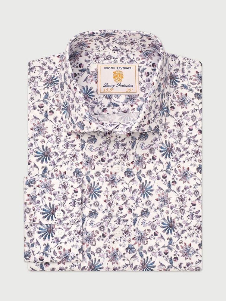 Brook Taverner Pink Ornate Floral Print Occasion Shirt - Image 1 of 1 Brook Taverner Pink Ornate Floral Print Occasion Shirt - Image 1 of 1