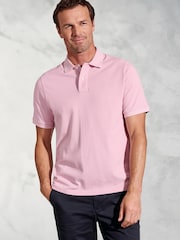 Brook Taverner Pink Pure Cotton Pique Polo Shirt - Image 1 of 4