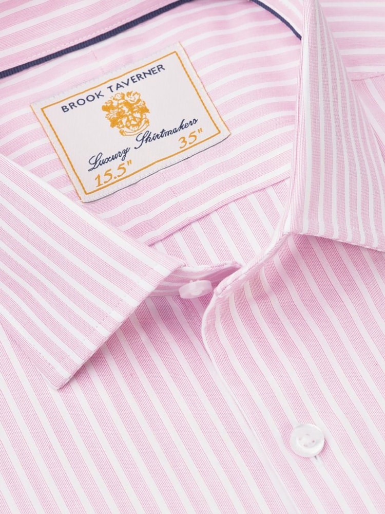 Brook Taverner Pink Stripe Shirt - Image 2 of 4 Brook Taverner Pink Stripe Shirt - Image 2 of 4