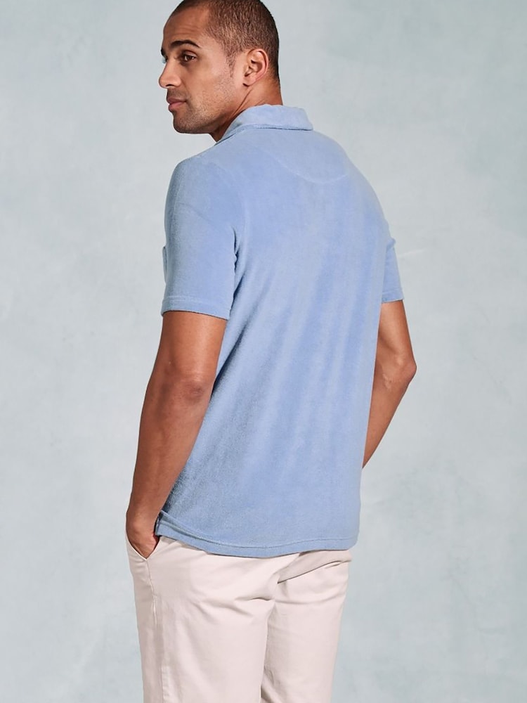 Brook Taverner Cotton Rich Terry Towelling Polo Shirt - صورة 2 من 3