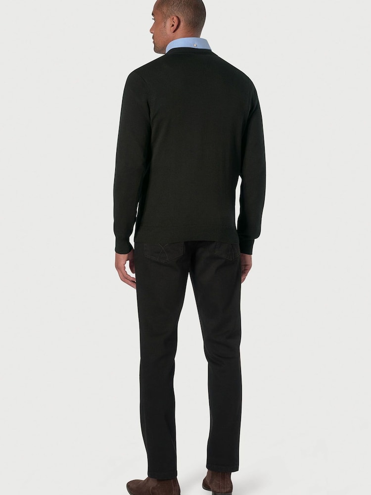 Brook Taverner Black V-Neck Jumper - Image 2 of 2