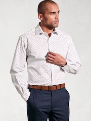 Brook Taverner Blue Print Stretch Cotton Shirt - Image 1 of 4