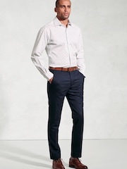 Brook Taverner Blue Print Stretch Cotton Shirt - Image 3 of 4