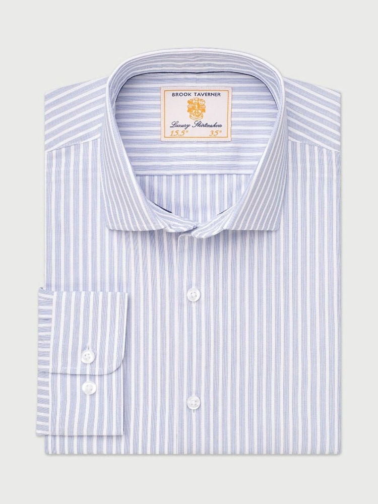 Brook Taverner Blue Stripe Shirt - Image 1 of 2 Brook Taverner Blue Stripe Shirt - Image 1 of 2