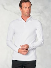 Brook Taverner Long Sleeve Stretch Cotton Polo Shirt - Imagen 1 de 1
