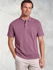 Brook Taverner Purple Pure Cotton Pique Polo Shirt - Image 1 of 4