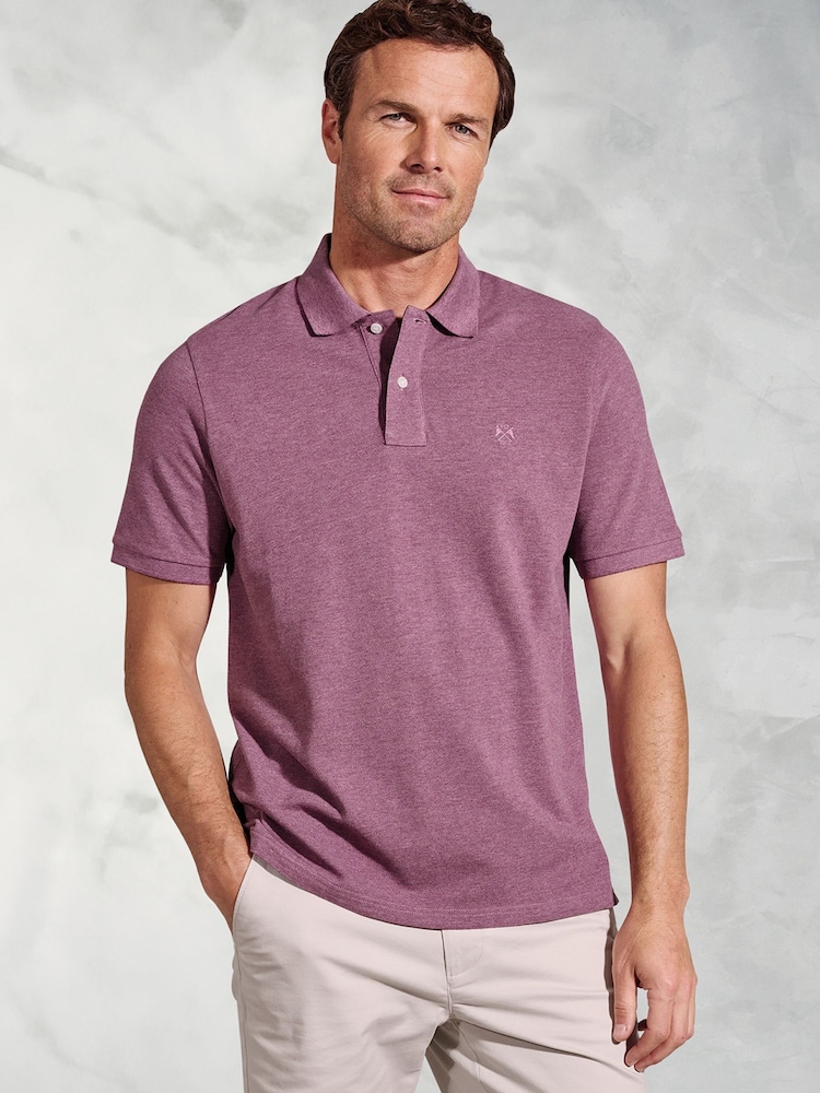 Brook Taverner Purple Pure Cotton Pique Polo Shirt - Image 1 of 4 Brook Taverner Purple Pure Cotton Pique Polo Shirt - Image 1 of 4