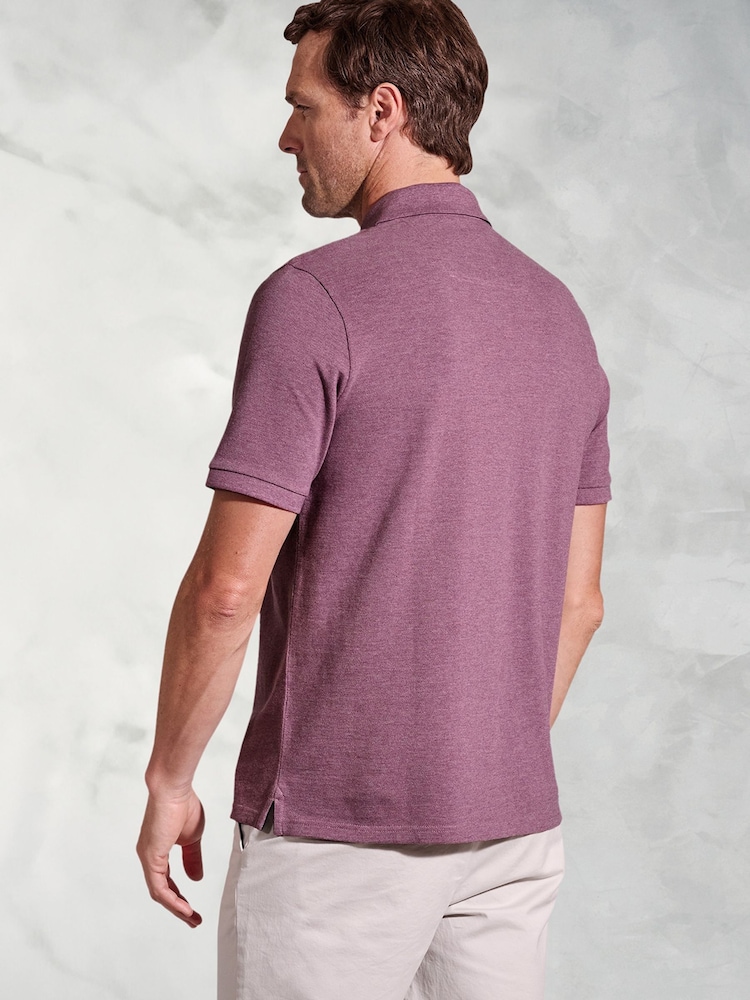 Brook Taverner Purple Pure Cotton Pique Polo Shirt - Image 2 of 4 Brook Taverner Purple Pure Cotton Pique Polo Shirt - Image 2 of 4