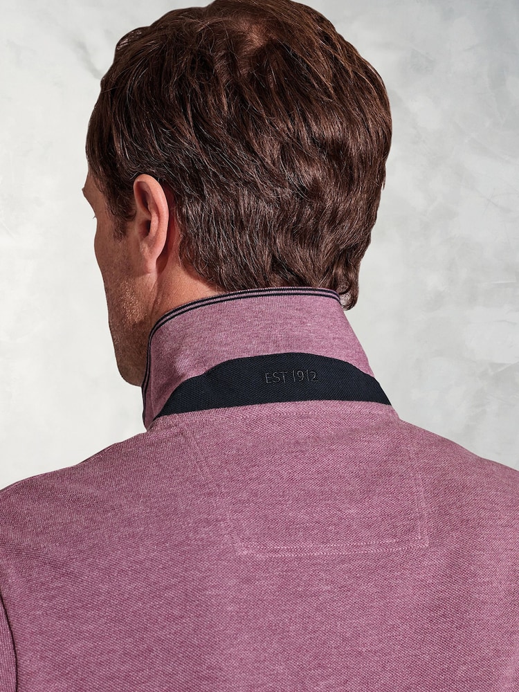 أرجواني - قميص بولو Brook Taverner بيكيه قطن 100% - صورة 7 من 7