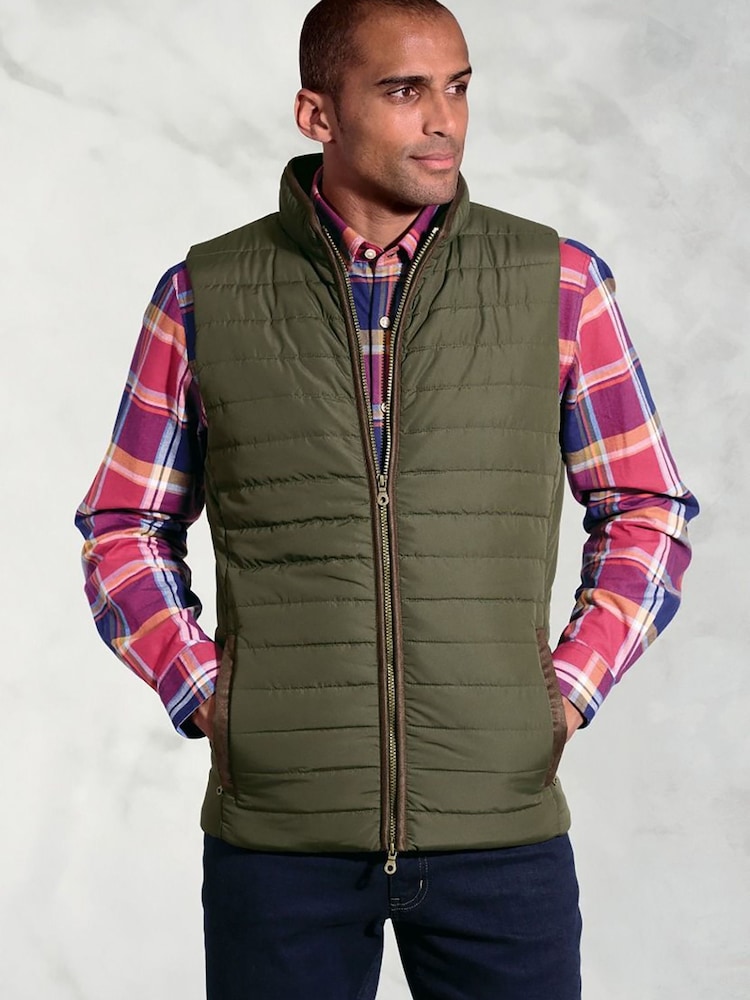 Brook Taverner Green Quilted Puffer Gilet - Image 1 of 4