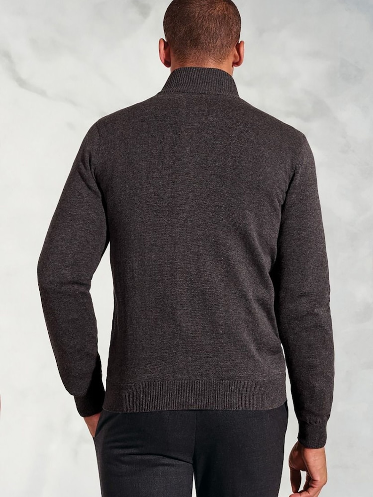 Brook Taverner Grey Zip Through Cardigan - Image 2 of 3