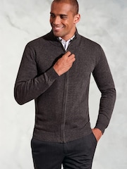 Brook Taverner Grey Zip Through Cardigan - Image 3 of 3