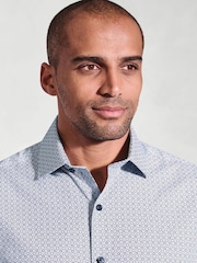 Brook Taverner Blue Diamond Print Shirt - Image 3 of 3