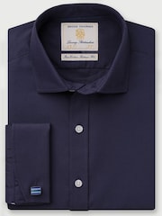 Brook Taverner Blue Double Cuff Shirt - Image 4 of 5