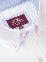 Brook Taverner White Stretch Oxford Cotton Shirt - Image 2 of 3