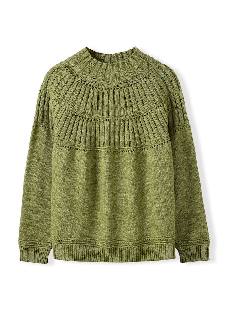 Celtic & Co. Green Textured Yoke Jumper - Image 5 of 5 Celtic & Co. Green Textured Yoke Jumper - Image 5 of 5