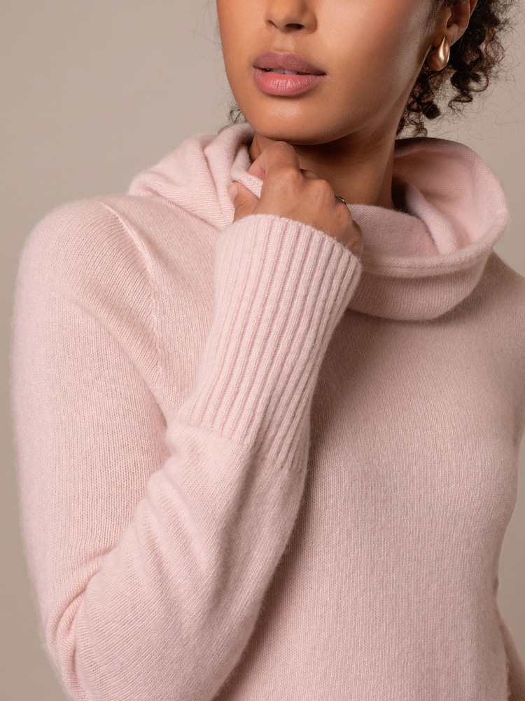 Celtic & Co. Pink Supersoft Slouchy Cowl Neck Jumper - Image 2 of 6