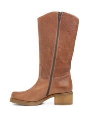 Celtic & Co. Långa bruna läderstövlar med flikdetaljer - Bild 4 av 7