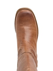 Celtic & Co. Långa bruna läderstövlar med flikdetaljer - Bild 7 av 7