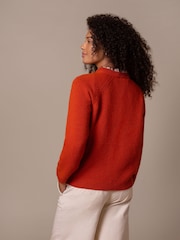 Celtic & Co.Orange Lambswool Button Neck Jumper - Image 2 of 9