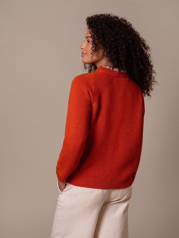 Celtic & Co.Orange Lambswool Button Neck Jumper - Image 2 of 9 Celtic & Co.Orange Lambswool Button Neck Jumper - Image 2 of 9