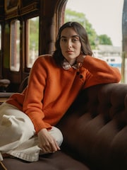 Celtic & Co.Orange Lambswool Button Neck Jumper - Image 5 of 9