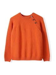 Celtic & Co.Orange Lambswool Button Neck Jumper - Image 6 of 9