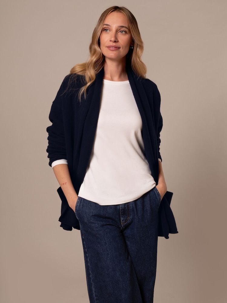 Celtic & Co. Blue Lambswool Shawl Collar Cardigan - Image 1 of 6