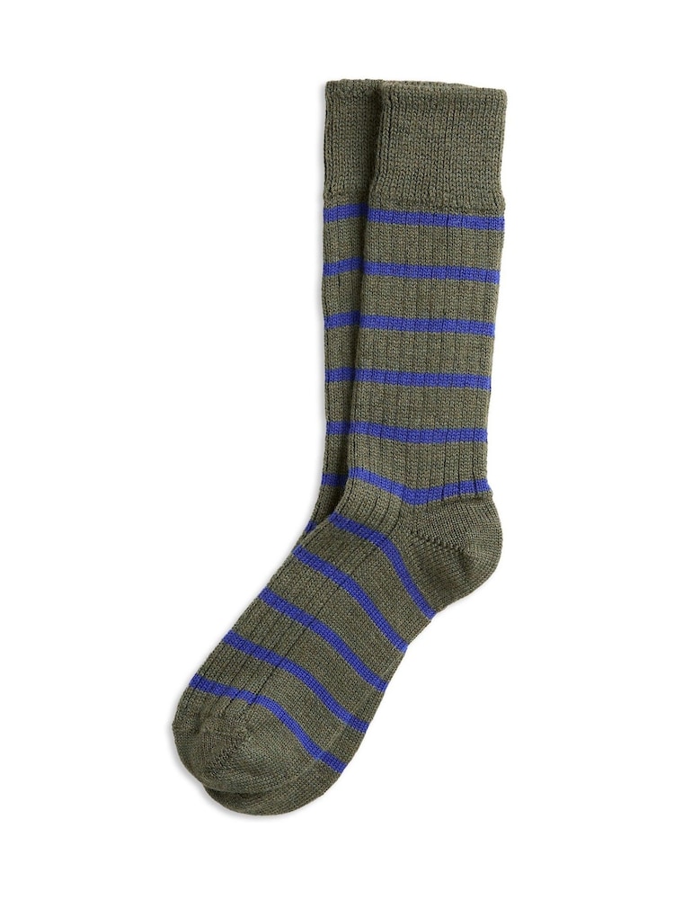 Celtic & Co. Ladies Merino Cotton Striped Socks - Image 1 of 2 Celtic & Co. Ladies Merino Cotton Striped Socks - Image 1 of 2