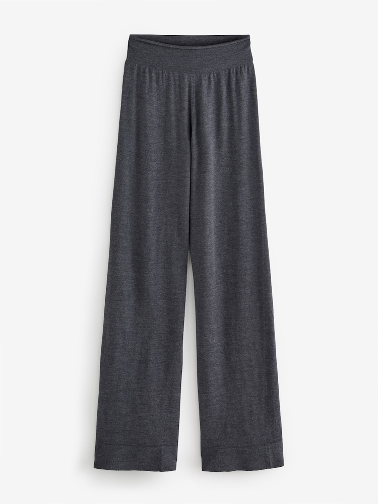 Celtic & Co. Grey Wide Leg Merino Lounge Joggers - Image 4 of 4 Celtic & Co. Grey Wide Leg Merino Lounge Joggers - Image 4 of 4