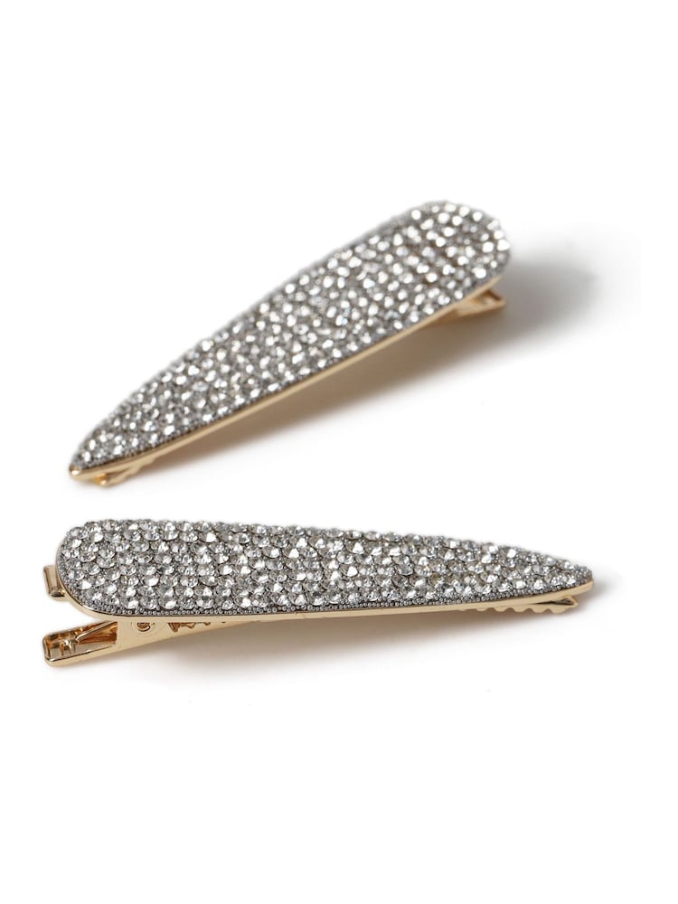 Aela Silver Rhinestone Multipack Hair Slide - Image 2 of 2