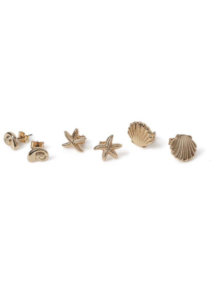 Aela Gold Tone Starfish  Multipack Earrings - Image 2 of 2