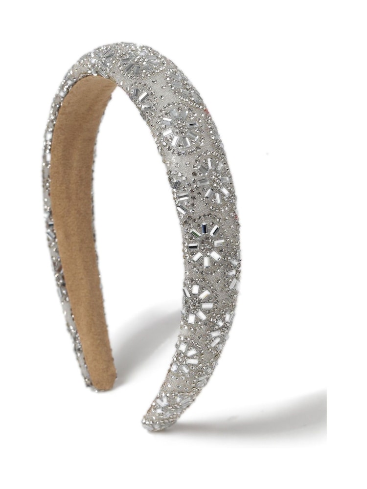 Aela Silver Rhinestone Flower Head Band - Image 1 of 1