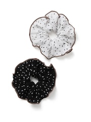 Aela Polka Dot Multipack Black Scrunchie - Image 1 of 2