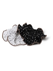 Aela Polka Dot Multipack Black Scrunchie - Image 2 of 2