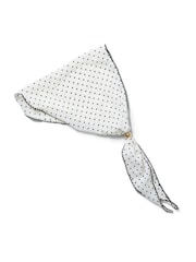 Aela Polka Dot Bead White Scarf - Image 3 of 3