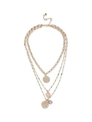 Κολιέ Aela με Χρυσή Καρδιά και Γούρι σε Πολλαπλές Σειρές - Εικόνα 2 του 3