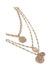 Κολιέ Aela με Χρυσή Καρδιά και Γούρι σε Πολλαπλές Σειρές - Εικόνα 3 του 3